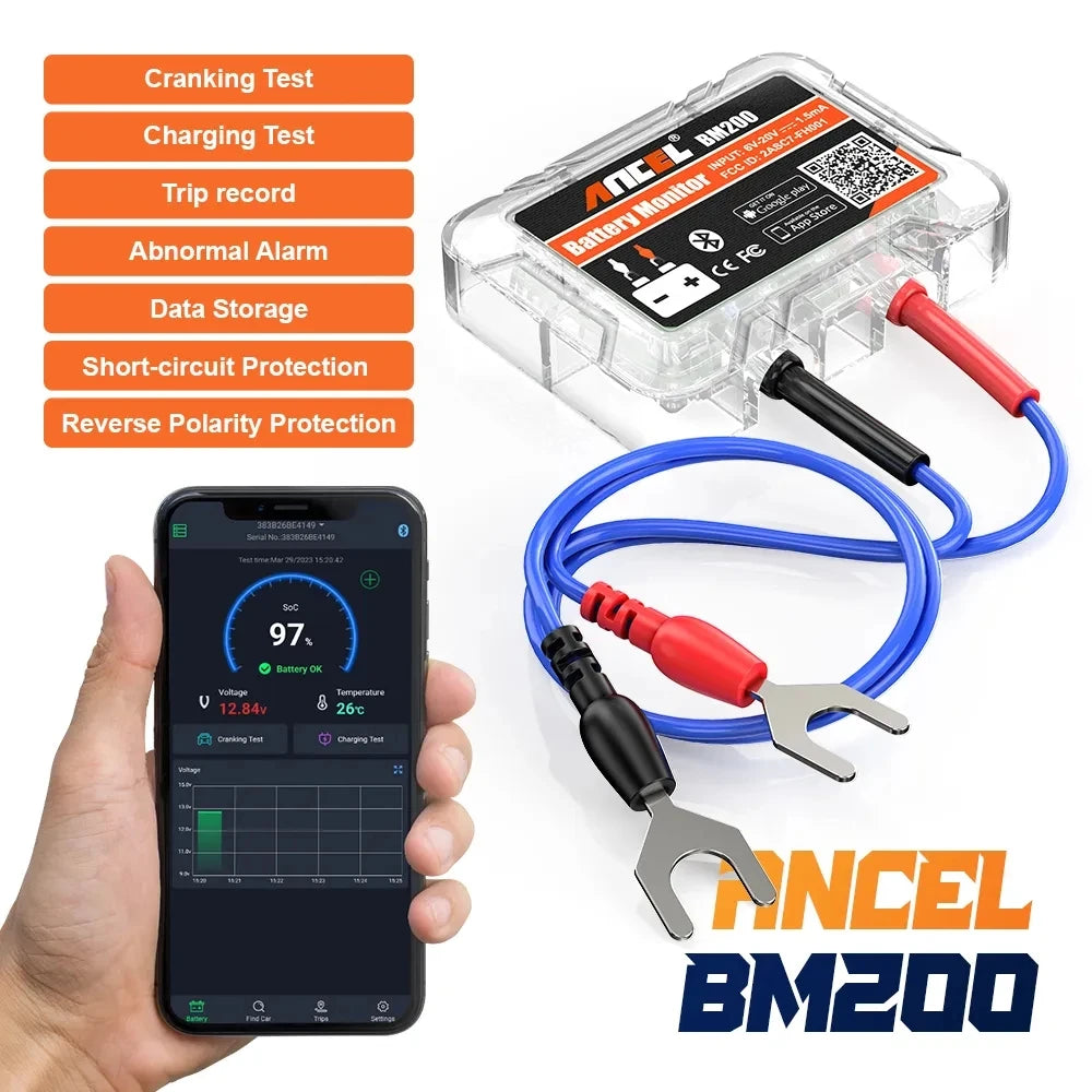 ANCEL BM200 12V Car Battery Tester and Monitor