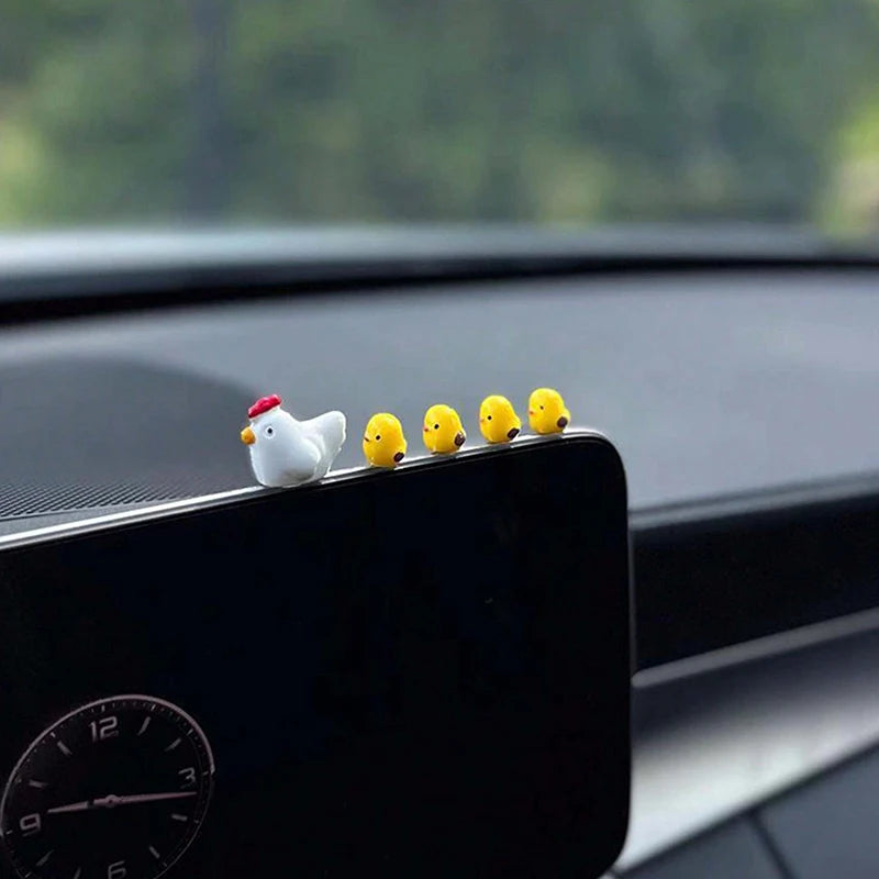 Mommy and baby chicken dashboard decor