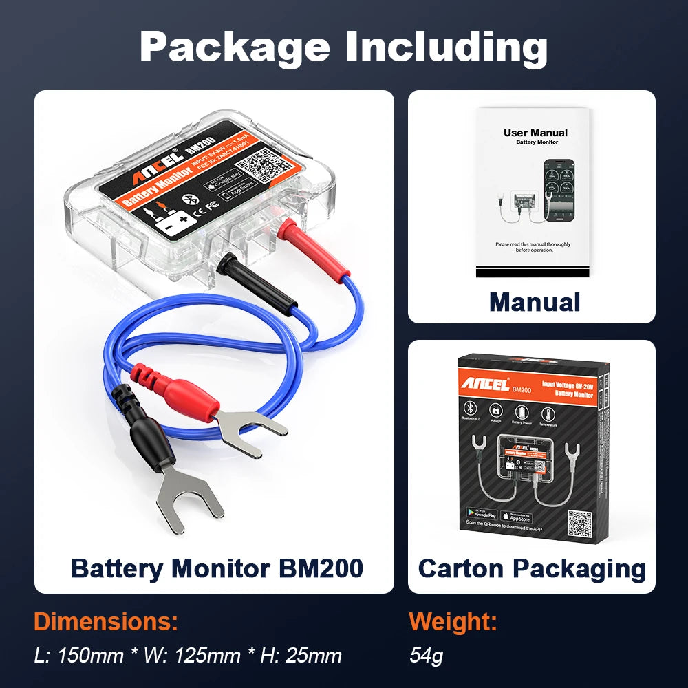 ANCEL BM200 12V Car Battery Tester and Monitor