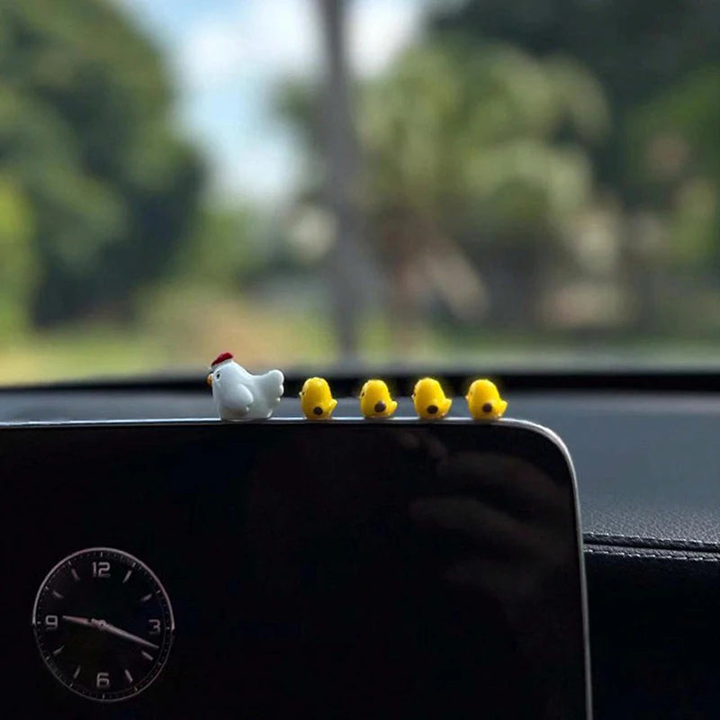 Mommy and baby chicken dashboard decor