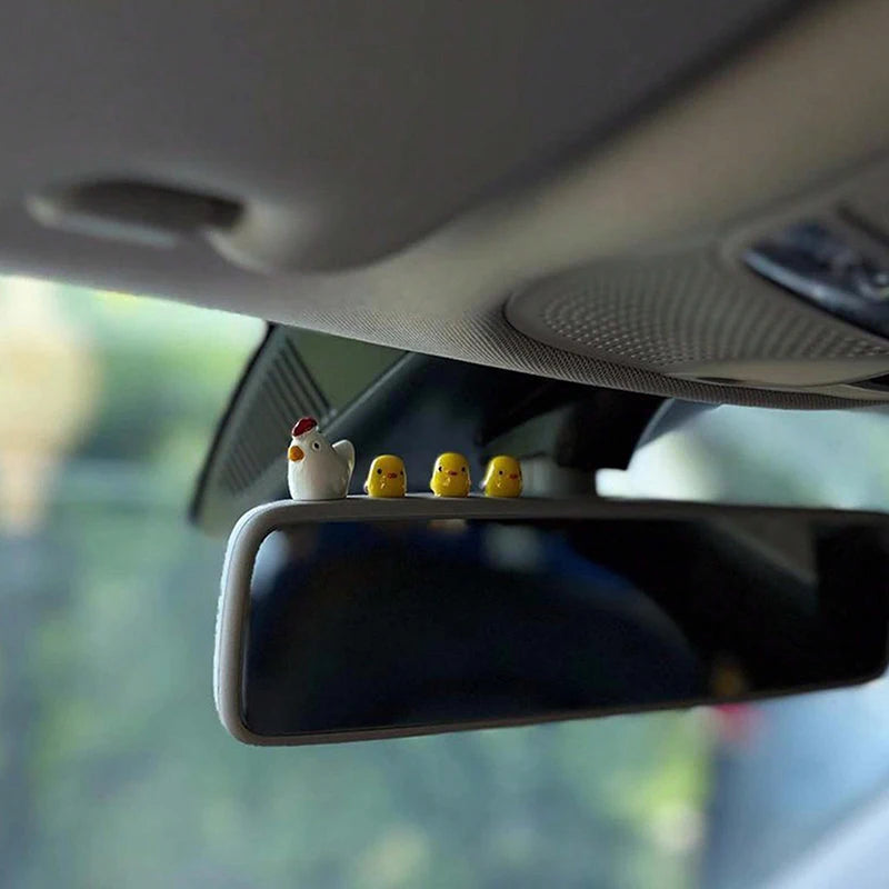 Mommy and baby chicken dashboard decor